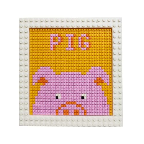 Mosaïque Pixel Art cochon KiddoToy en micro blocs ABS haute précision