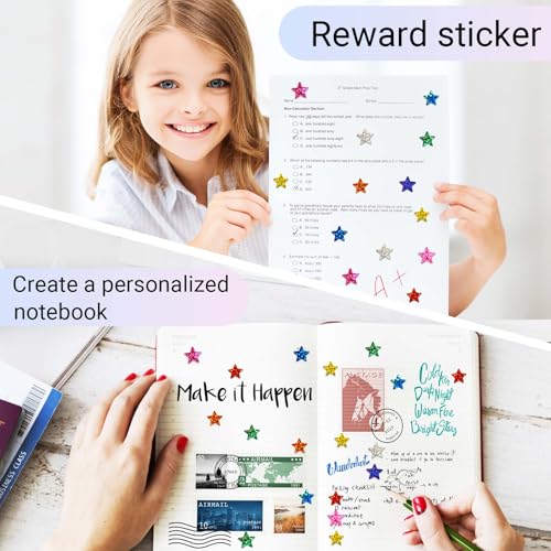 2100 autocollants pailletés de Noël – Étoiles 10 couleurs – Système de récompense pour enfants, enseignants, étudiants – Scrapbooking, cartes de vœux DIY – vue 6