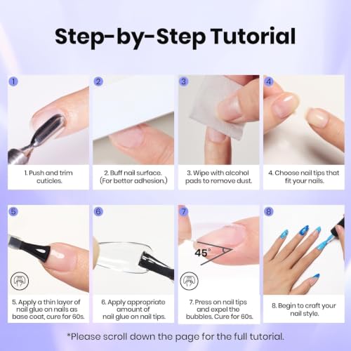Image of Beetles 9 in 1 Nail Glue Gel, 2Pcs 20ml Large Size for Clear Nail Tips | Large 2Pcs 20ml set supports nail tips and clear press-on nails with UV /LED-cured.