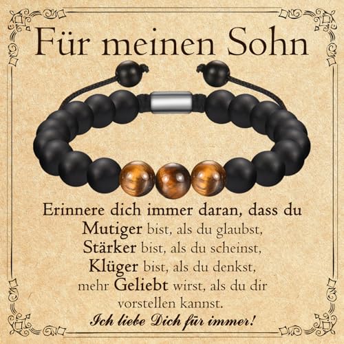 Bild: PDTU Geschenke fr Sohn, Armband An Meinen Sohn Jungen, Sohn Geschenk von Mama Papa zum Geburtstag Kommunion Abschluss Einschulung Weihnachten fr 16,98 EUR bei amazon.de