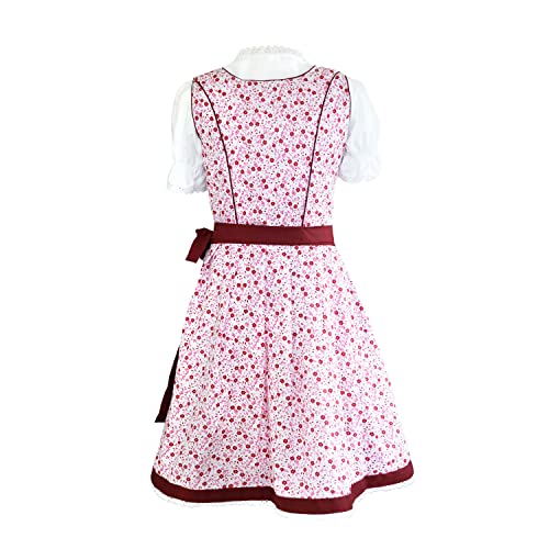 MS-Trachten Kinder Dirndl Trachtenkleid Mädchendirndl Mimi 3 teilig (128, Rot)