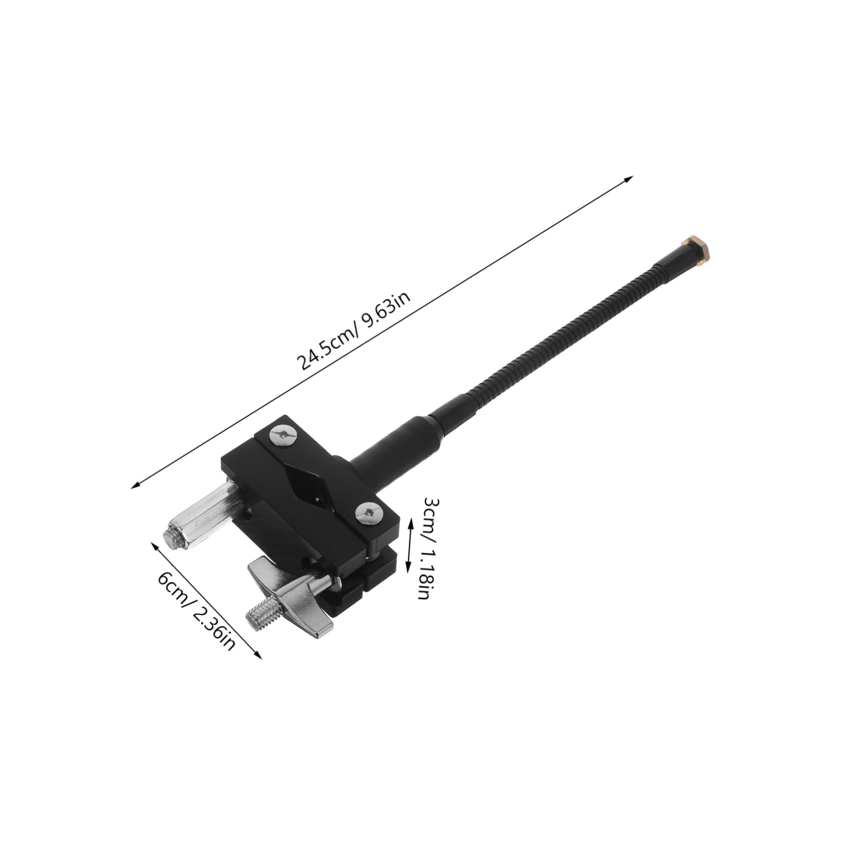 ifundom Drum Rim Microphone Clamp: Percussion Microphone Mount Attachment For Drum Bass Hoop Clip Holder With Tension Rod Black