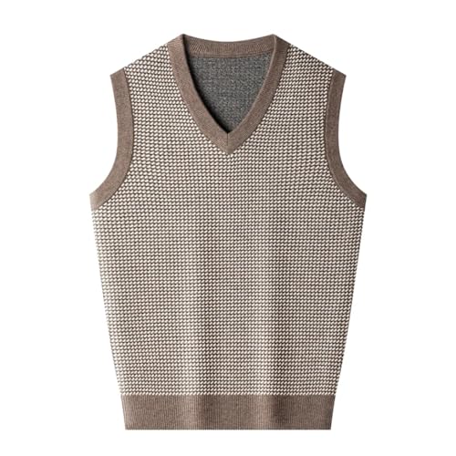 Men 14% Wool Knit Tank Sleeveless Sweater Jumpers Thick For Winter V Neck Retro Vest4