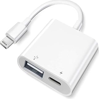 [Apple MFi Certified] Lightning to USB Camera Adapter with Charging Port, Portable USB 3.0 Female OTG Cable for iPad to Connect Card Reader USB Flash Drive, Compatible for iPhone iPad