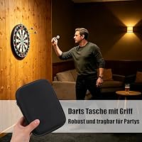 QSHXXROI Dart Tasche, Darttasche für 12 Darts, Schwarz Darts Tasche mit Griff, für Dart Tipps, Flüge und Zubehör – Ansicht 6