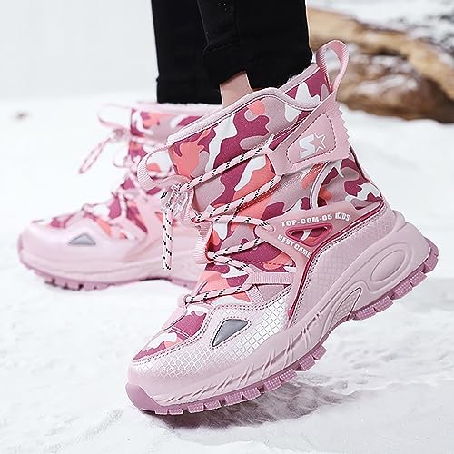 Girls Boys Winter Boots Waterproof Hiking Snow Boots Warm Fur Lined Outdoor Non-Slip Snow Boot for Little Kids2