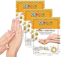 Handmasken, 3 Paar feuchtigkeitsspendende Handschuhe, Peeling-Handmasken, pflegende, weiche Handpflege, für trockene und rissige Hände (Honig Milch)