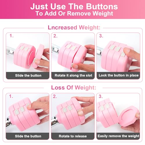 Image of 20LBS Adjustable Dumbbells Set, 4 in 1 Free Weights Dumbbells Set, 4lb 6lb 8lb 10lb with Metal Non Slip Handle, Quick Change Women /Men Dumbbell Set for Home Gym Exercise Training