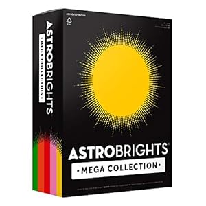 Astrobrights Mega Collection, Colored Cardstock, “Retro” 5-Color Assortment, 320 Sheets, 65 lb/176 gsm, 8.5″ x 11″ (91688)