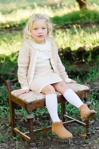 Image of Hope & Henry Girls' Long Sleeve Fancy Cardigan Sweater with Stripe Trim