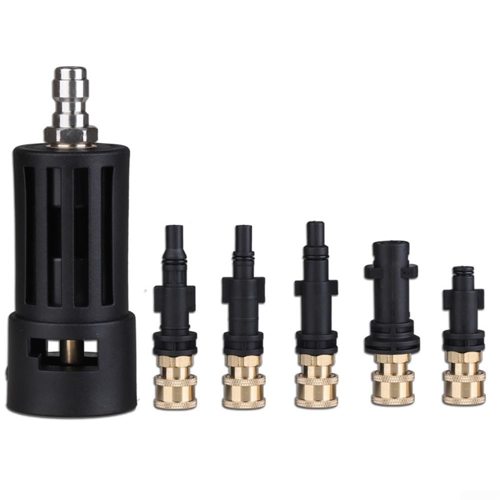 Pressure Washer Adapter for Karcher K2 K3 K4 K5 K6 and SLP Series M22 14mm Female to 14 Inch Quick Release Socket Connection, Brass Nylon Fitting Kit Set(F)