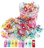 Timotech Paquete de 100 Piezas Clips para Costura sin Alfileres, para Tela sin Agujas, de Colores para Coser, Sujetadores...
