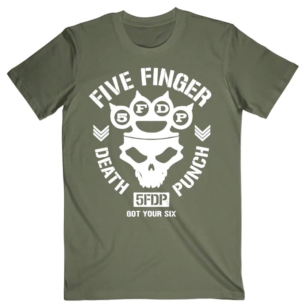 Merch2rockFive Finger Death Punch Men's Knucklehead Logo T-Shirt Military Green | Officially Licensed Merchandise