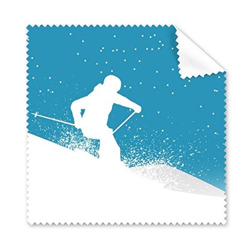 Chiffon de nettoyage pour écran de téléphone portable et lunettes avec motif aquarelle ski sports d'hiver