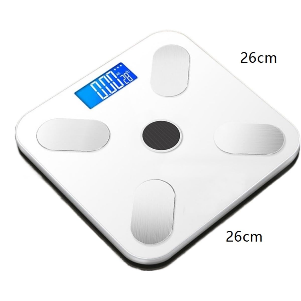 Cyfrowa Waga Waga Łazienkowa Elektroniczna Waga Solarna Waga Waga Wielofunkcyjna Waga Do Pomiaru Tkanki Tłuszczowej Waga łazienkowa(White)