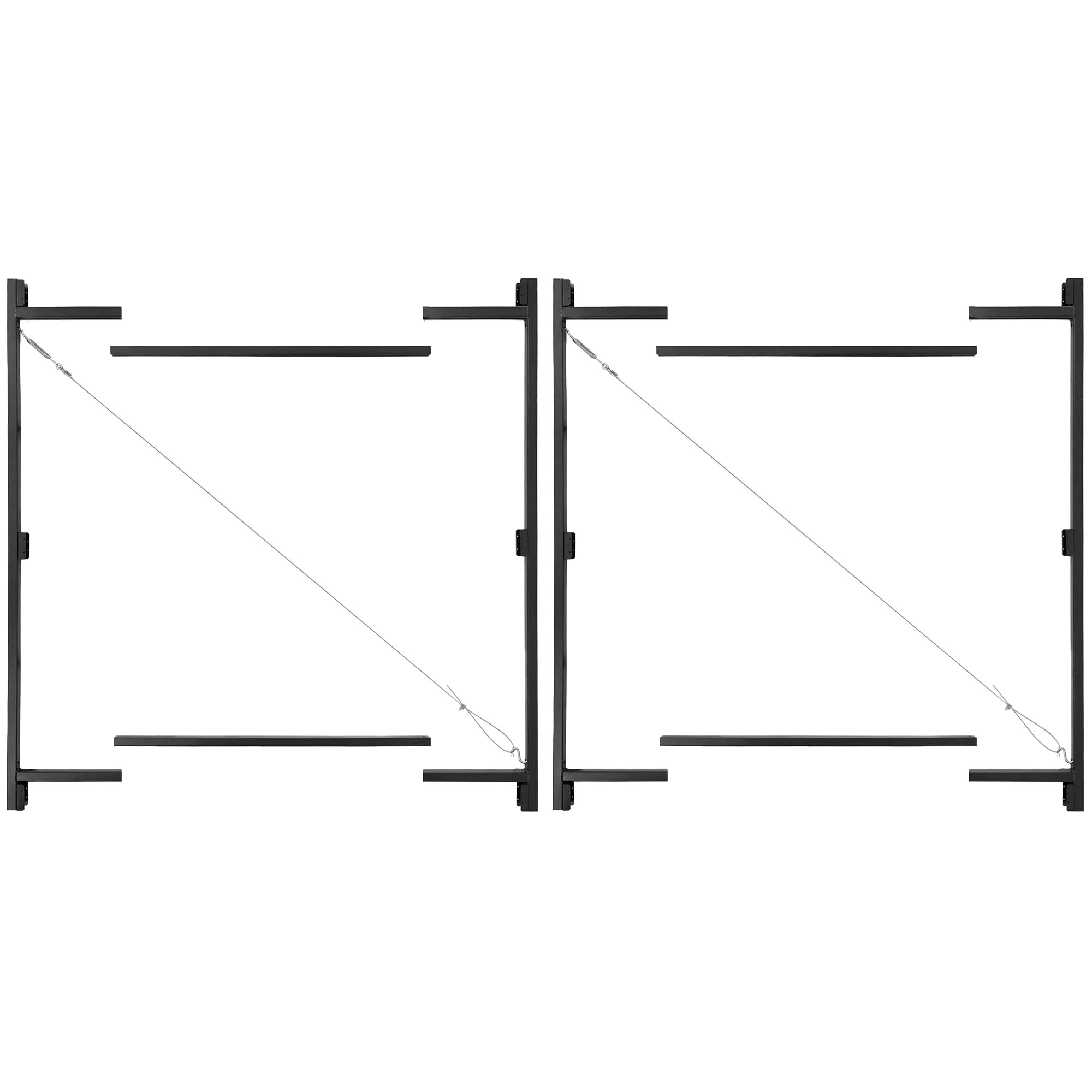 Adjust-A-Gate Steel Frame Lockable 2-Way Gate with Installation Building Kit, 36"-60" Wide Opening Up to 7' High