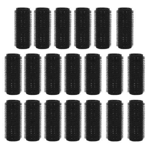EOYVAIL Bigoudis,Grand fer à friser, fer à friser, fer à friser autocollant, fer à friser, 20 mm (paquet de 20, noir)