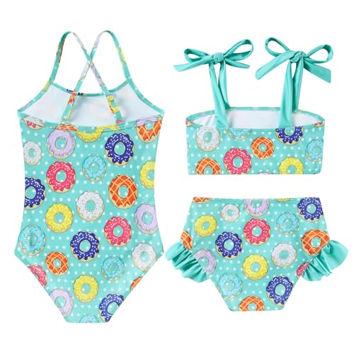 Image of Girls Swimsuit One-piece Bikini Set Two Sets Matching Bathing Suits 2-6T Adjustable Strap Summer Beach
