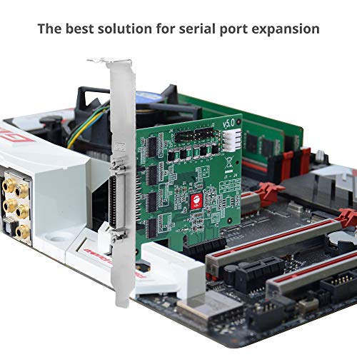 SIIG DP CyberSerial 4S PCIe, 16550 UART, Baud Rates up to 921Kbps, PCIe 2.0 x1 to 4X RS-232 Male 9-pin DB9, RS-232 5V or 12V Power, ASIX AX99100 Chipset, Dual-Profile,TAA Compliant JJ-E40011-S5 - Thumbnail 7