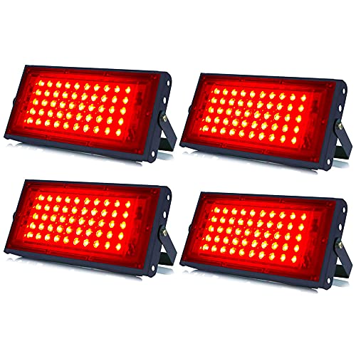 Image of MLD BL2167 20W Led Flood Light AC 220V Waterproof Brick Focus Floodlights for Indoor Outdoor Lights | Red | 20 Watt | Pack of 4