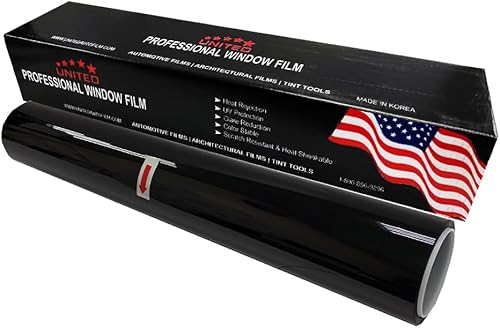 Película tintada para ventana de automóvil de 20 pulgadas x 100 pies, teñida estándar, universal, negra, 1 capa con 50% VLT - Tinte de privacidad Película tintada para ventana de automóvil de 20 pulgadas x 100 pies, teñida estándar, universal, negra, 1 capa con 50% VLT - Tinte de privacidad