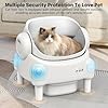 Paruuntys Self Cleaning Litter Box,Open Top Automatic Litter Box with App Control for Multiple Cats, Safety Sensors Protection, Odor Control Includes 2 roll Liners,Large Waste Bin, Cream White #2