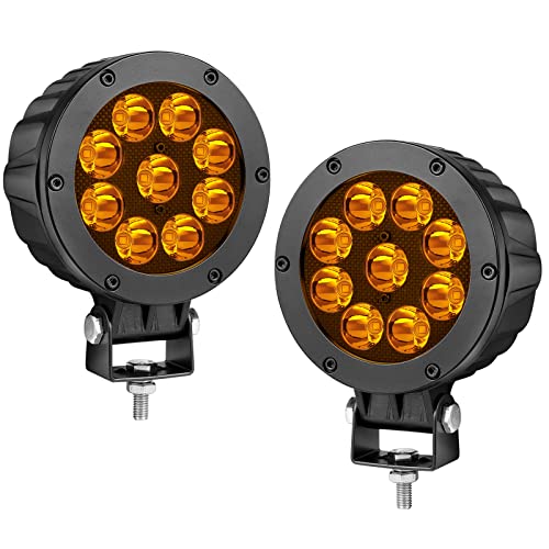 Image of 5 Inch 90W Amber Round Fog Lights 2Pcs CREE LED Round Offroad Lights Spot Beam LED Pods Light Bar Bumper Lights Roof Lights for Truck Pickup UTV Toyota Jeep Ford GMC