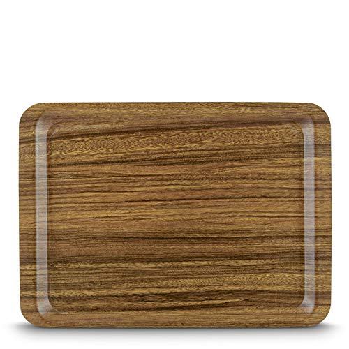 Image of Freelance Nature Kraft Serving Tray Beige, 32x44 cm, Rectangle, Non-Slip Surface, Decorative Anti-Skid Kitchen & Dining /Coffee Table Trays for Breakfast /Food /Tea - Brown, Made in Europe