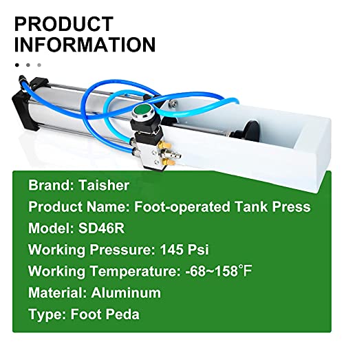 Taisher Push Valve Aluminum Can Crusher，Eco-Friendly Recycling Tool，Heavy Duty Pneumatic Cylinder Soda Beer Can Crusher #TOP6