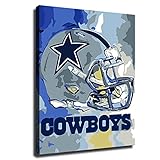 Dallas City Cowboys American Football Poster Sports Pattern Canvas Wall Art Printed Pattern Artwork Home Decor Painting (No Framed,16x20inch)