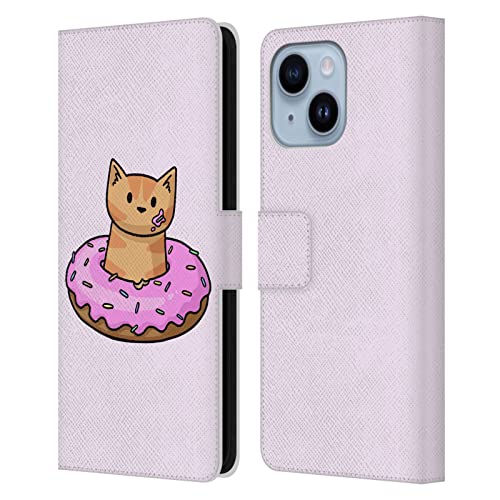 Coque portefeuille iPhone 14 Plus Beth Wilson motifs chats donuts pour un style unique