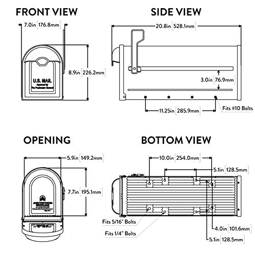Architectural Mailboxes 8830RZ-10 Winston Post Mount Mailbox thumb #3
