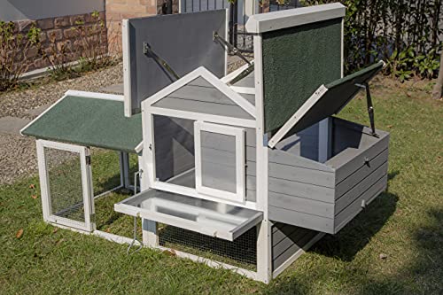 Pets Imperial® Kingsbourne Hühnerstall mit Auslauf - Grau - Hühnerhaus mit aufklappbarem Dach - 183 cm (B) x 98 cm (T) x… – Bild 5