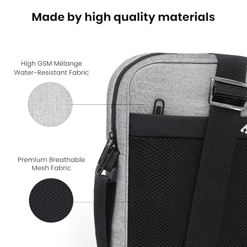 Image of CRALOFT Office Travel Sling Bag for Man and Women 11.5 inch Water-Resistant Premium Polyester Crossbody Shoulder Bag for Men with Bottle Holder Multi-pocket Messenger Side Bags for iPad Mobile Passport