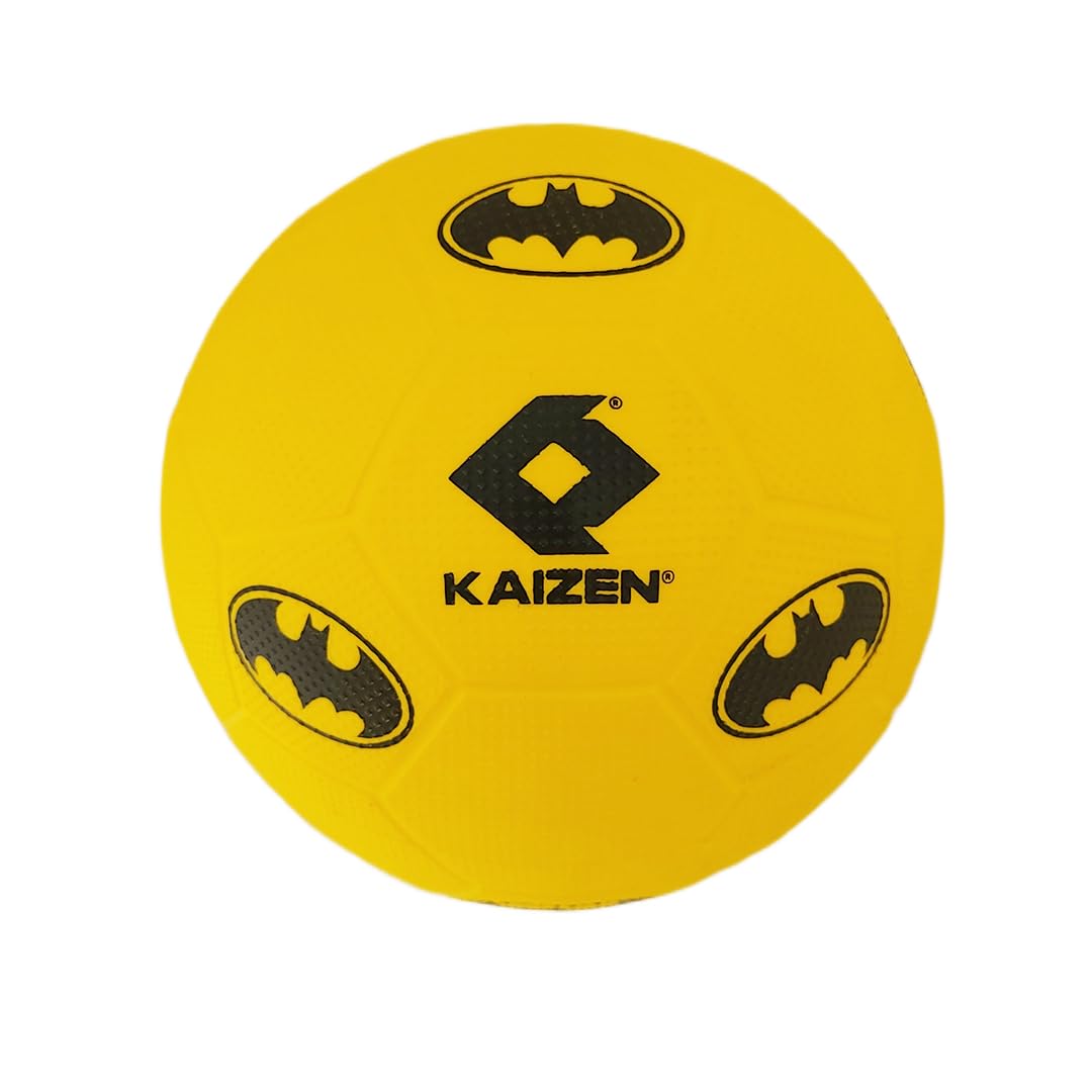 KAIZEN Batman RTM Ball – Size 3 | Roto Moulded PVC Construction | 2 Pattern Design (Black & Yellow)-picture-10