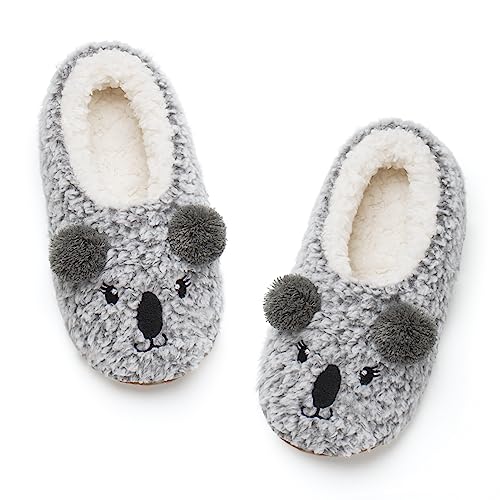 Image of The Metluks Cute Animal House Slippers, Warm Fuzzy Slipper Socks with Grippers Non Slip, Cozy Funny Gifts