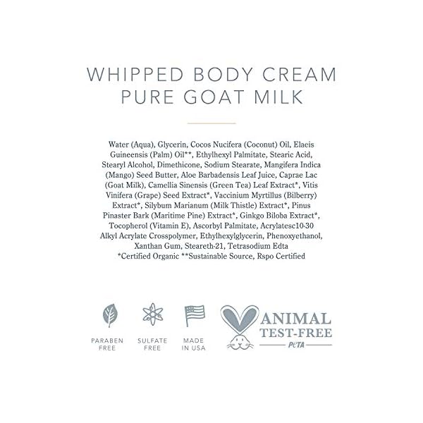 Beekman-1802-Whipped-Body-Cream-Pure-Goat-Milk-Fragrance-Free-Goat-Milk-Body-Butter-Daily-Hydration-for-Dry-Skin-Naturally-Exfoliating-Cream-for-Sensitive-Skin-Goat-Milk-Bodycare-8-oz Beekman 1802 Whipped Body Cream, Pure - Fragrance Free - 8 oz - Intensely Hydrating & Softens Skin - With Goat Milk - Good for Sensitive Skin - Cruelty Free