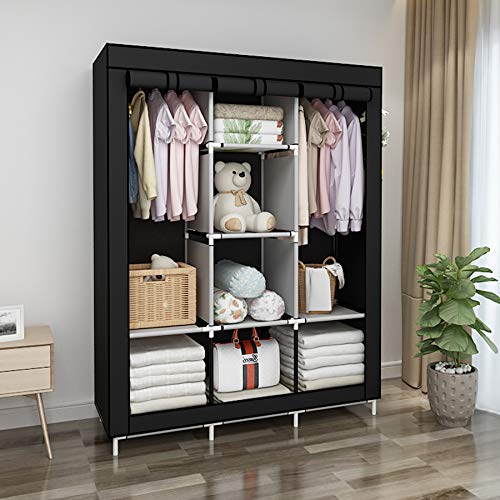UDEAR-Armario-de-Tela-Plegable-Ropa-Organizador-Closet-portatil-GuardarropaNegro UDEAR-Armario-de-Tela-Plegable-Ropa-Organizador-Closet-portatil-GuardarropaNegro