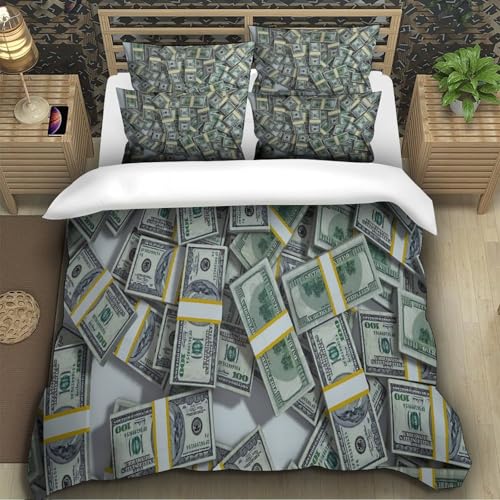 Parure de lit money stack en microfibre douce King 220x240cm - 5