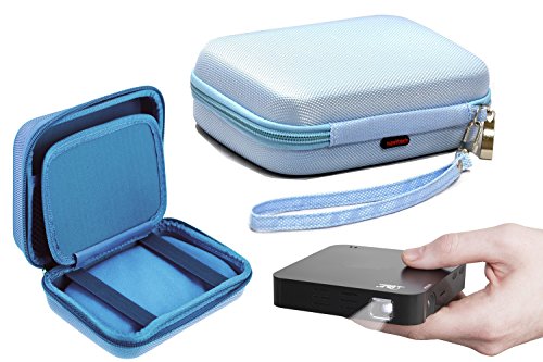 Navitech Sky Blue Protective Portable Handheld Pocket Projector Carrying Case Compatible with AAXA P300