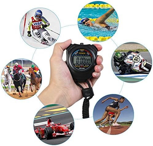 Vicloon Digital Sport Stoppuhr Timer mit Edelstahl Pfeife | Große LCD-Display