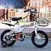 Fahrradzubehör Zhiltong 5166 14 Zoll Faltbare Tragbare Kinder Pedal Mountainbike Mit Frontkorb & Glocke, Empfohlene Höhe: 100-115 cm,Monsteramy (Color : White)
