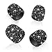 WINKA Rhinestone 4pcs Car Tire Valve Stem Caps with 1pcs Bling Car Engine Button Cover Unversal Ignition Ring for Car Keylees Ring Diamond Car Tire Caps Bling Car Accessories (Black)