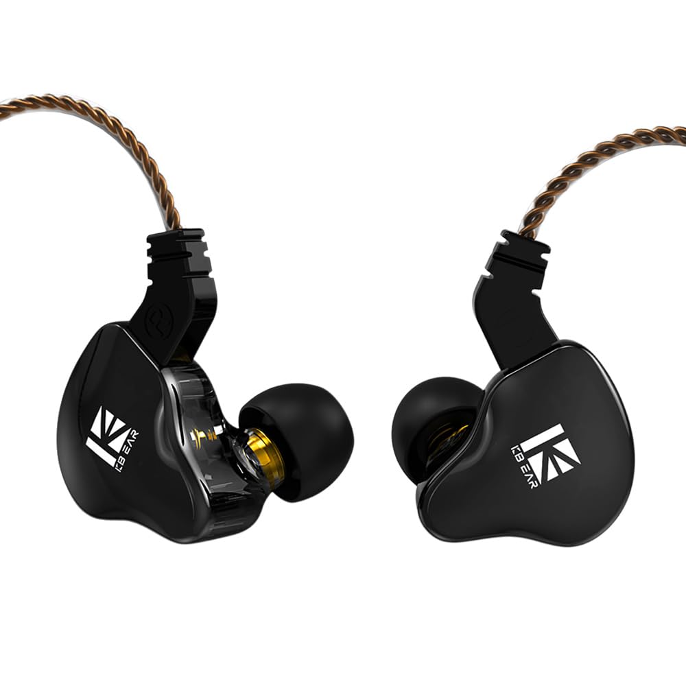 Yinyoo KBEAR KS2 IEM 1BA 1DD Stereo in Ear Headphone, HiFi Over Earbud Cuffie auricolari con cancellazione del rumore e cavo rimovibile per la corsa…