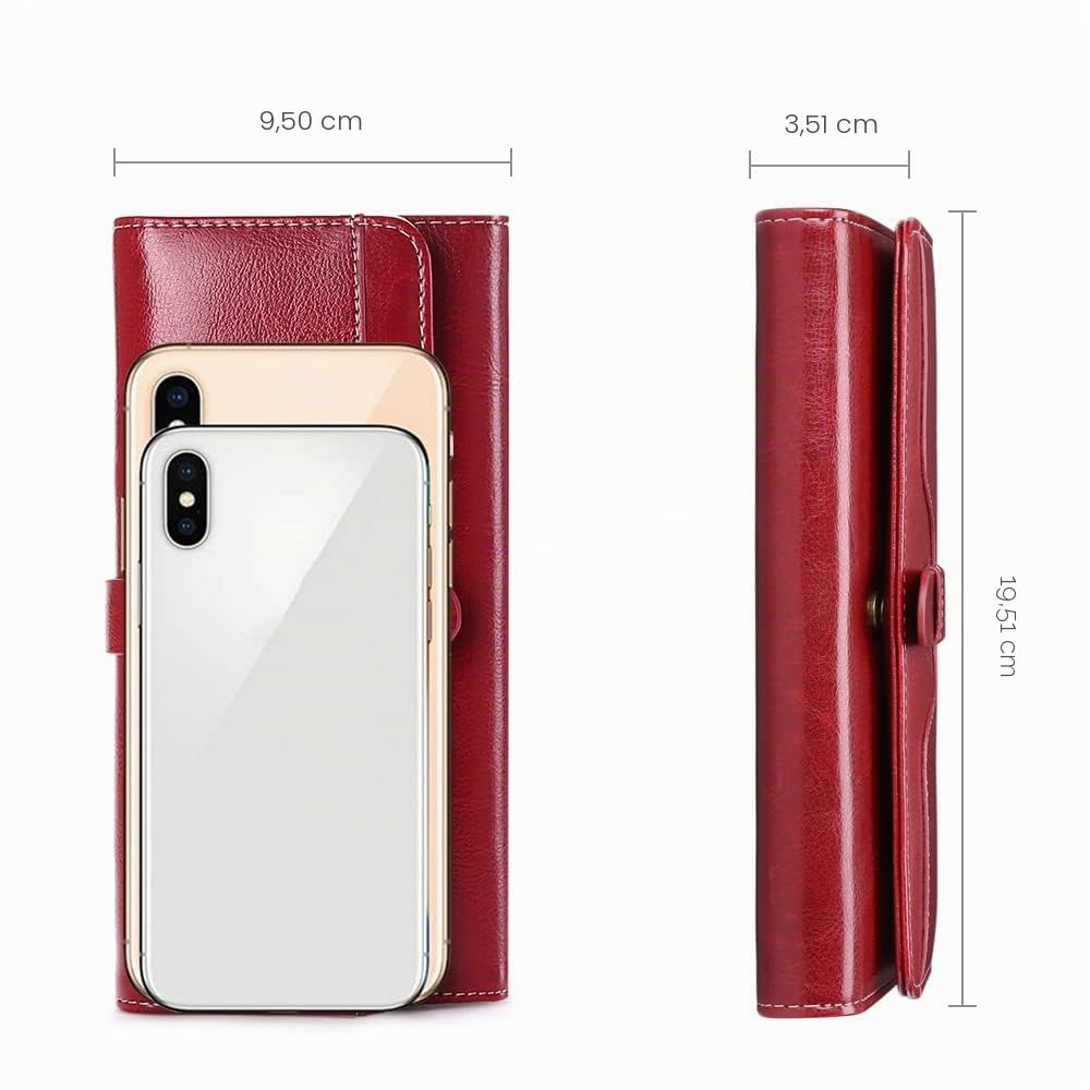 SENDEFN Portafoglio Donna Grande Blocco RFID Portafogli Donna Porta Tessere di Grande Capacità per Carte di Credito con Scomparti a Zip