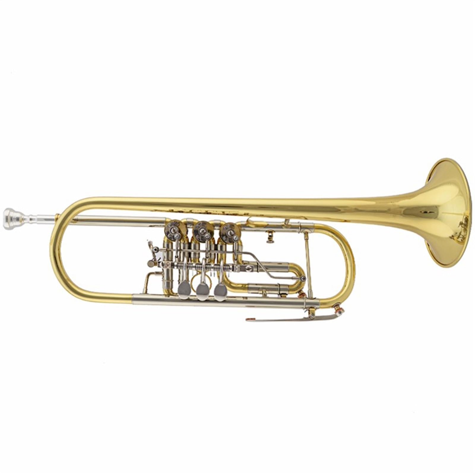 Standard Trompeten B-Trompete Instrument Flachton-Trompete Dreiknopf-Blasinstrument Messing Langlebiger Edelstahl