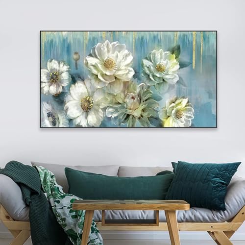 Toile paysage floral moderne pour habiller un grand mur vide salon 90x180 cm