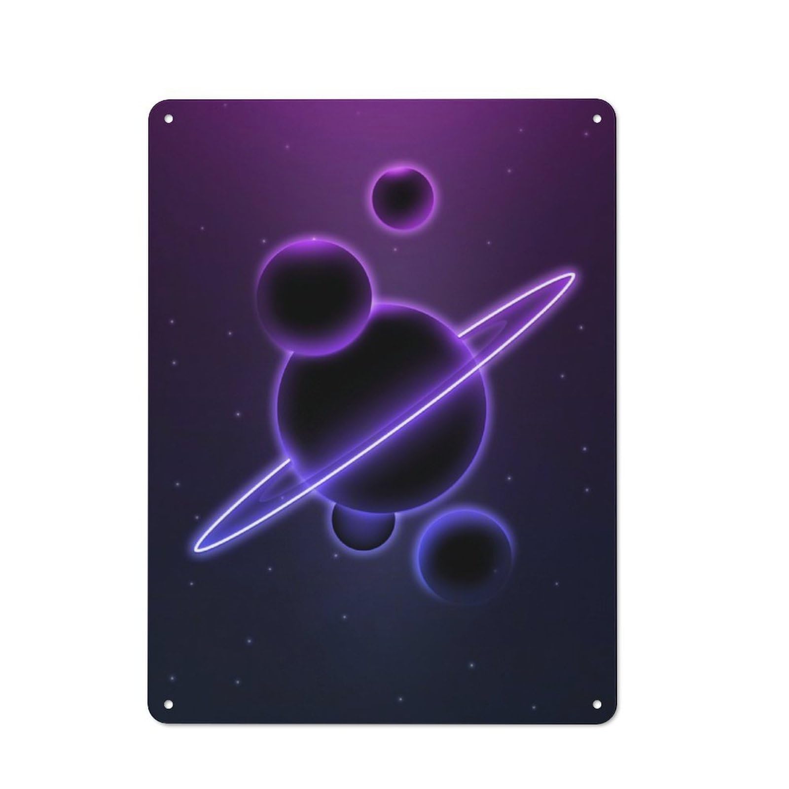 Junmoney Saturn Planet Tin Wall Plaque 40X30cm With For Living Room Wall, Gift For Feature Wall Decorators During The Christmas Season
