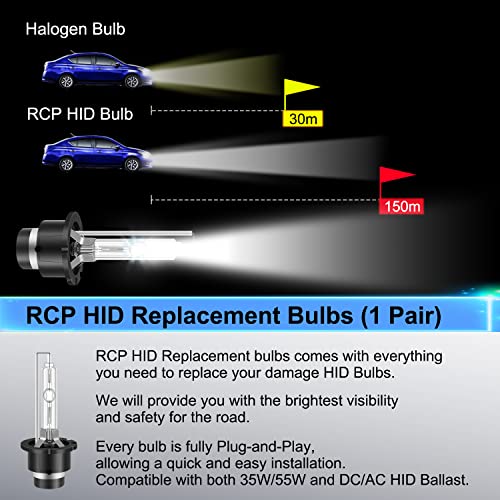 Rcp - D4S6 - (A Pair) D4S/ D4R 6000K Xenon Hid Replacement Bulb Diamond White Metal Stents Base 12V Car Headlight Lamps Head Lights 35W #TOP2