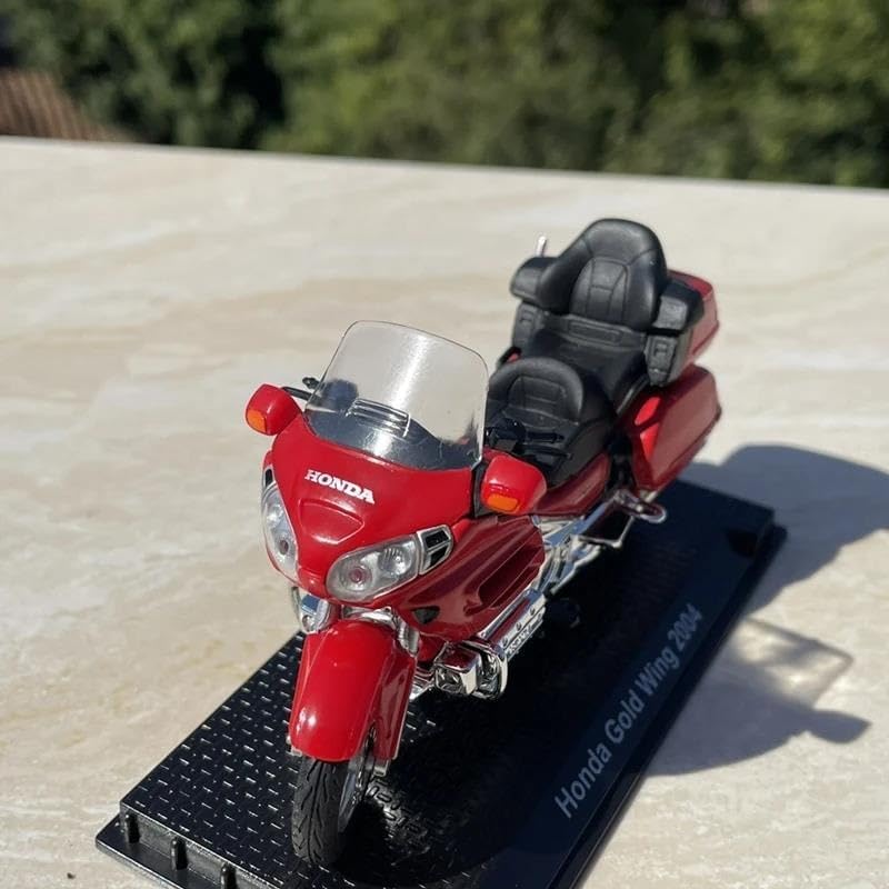 Mini Simulation Motorcycle Toys 1:24 for Honda 2004 Gold Wing Alloy Motorcycle Model Children's Toys Adult for Boys(Red)